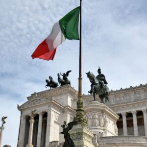 italian flag in the wind